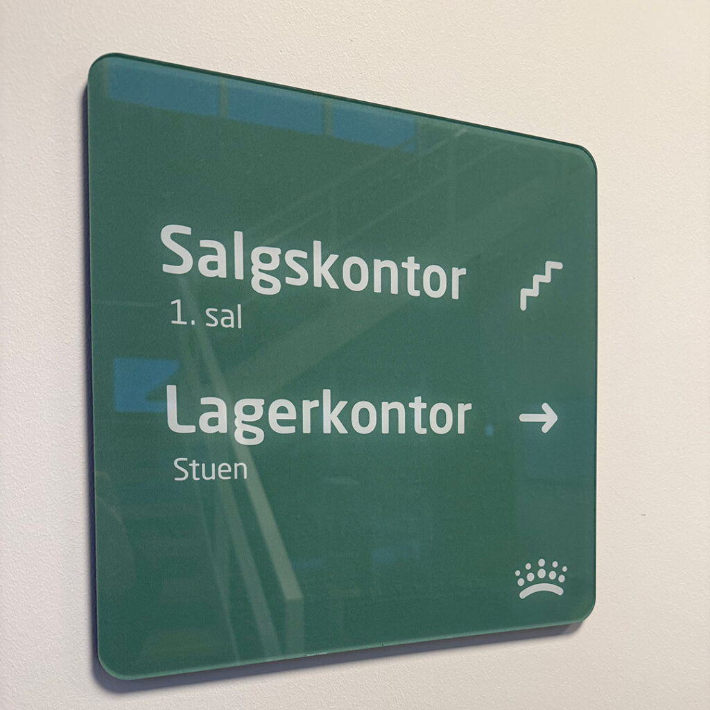 wayfinding skilt i grøn